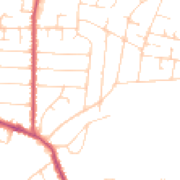 Daytime road noise heatmap for SS7 1DD