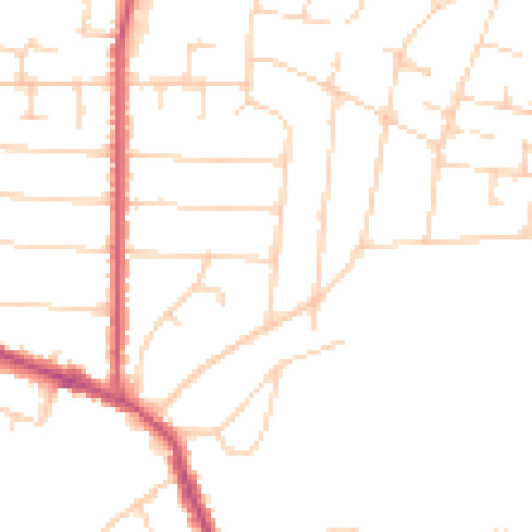 Daytime road noise heatmap for SS7 1DE