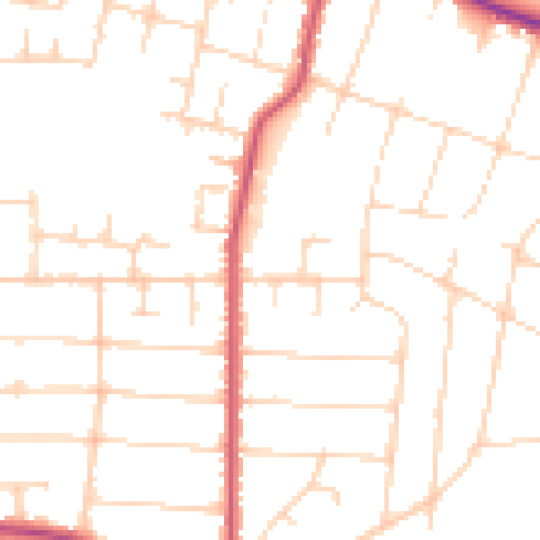 Daytime road noise heatmap for SS7 1DH