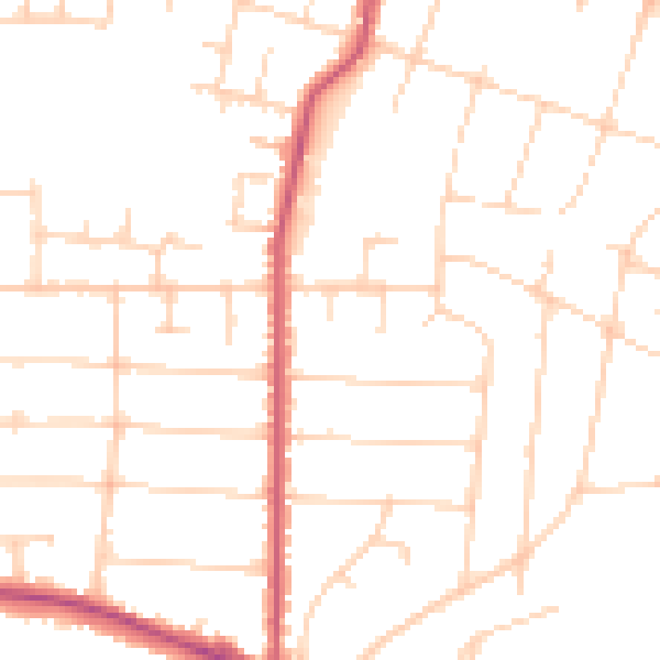 Daytime road noise heatmap for SS7 1DN