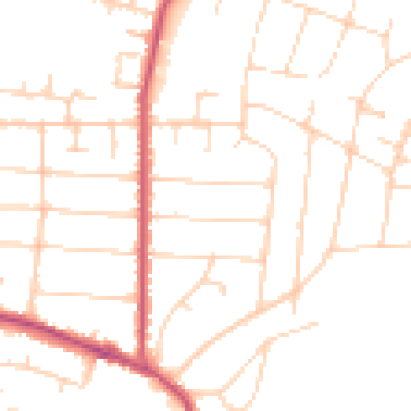 Daytime road noise heatmap for SS7 1DT