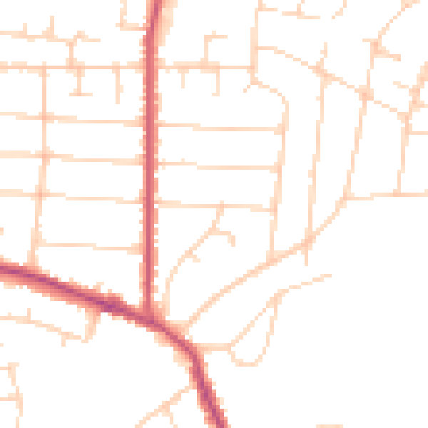 Daytime road noise heatmap for SS7 1DY