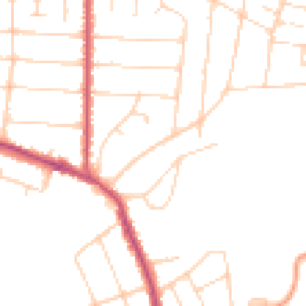 Daytime road noise heatmap for SS7 1ET