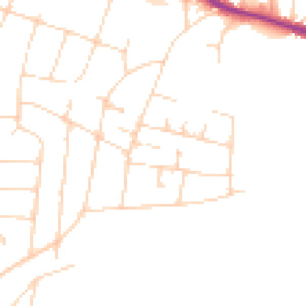 Daytime road noise heatmap for SS7 1HJ