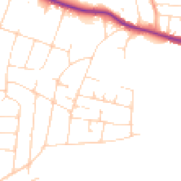 Daytime road noise heatmap for SS7 1JG