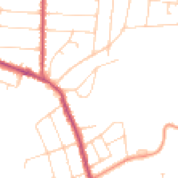 Daytime road noise heatmap for SS7 1JL