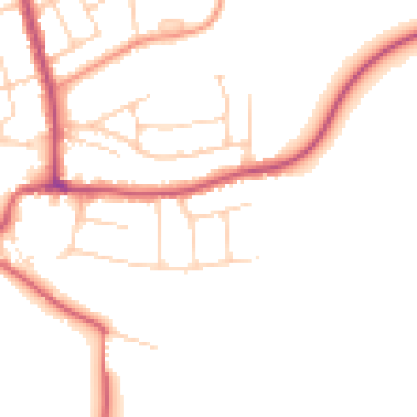 Daytime road noise heatmap for SS7 1NH
