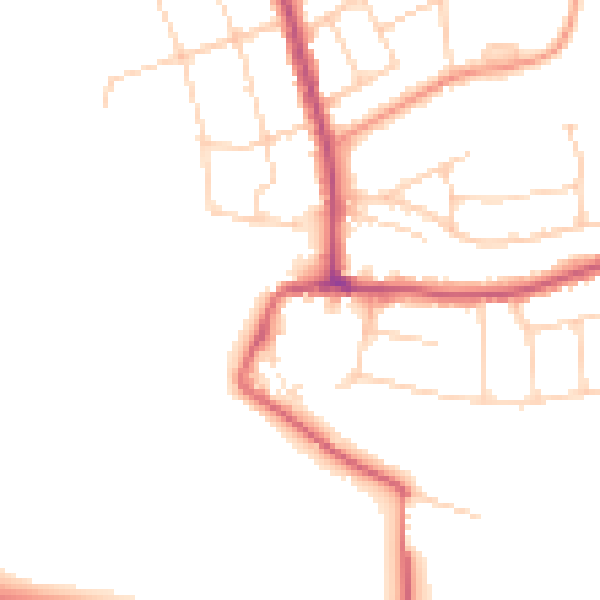Daytime road noise heatmap for SS7 1NZ