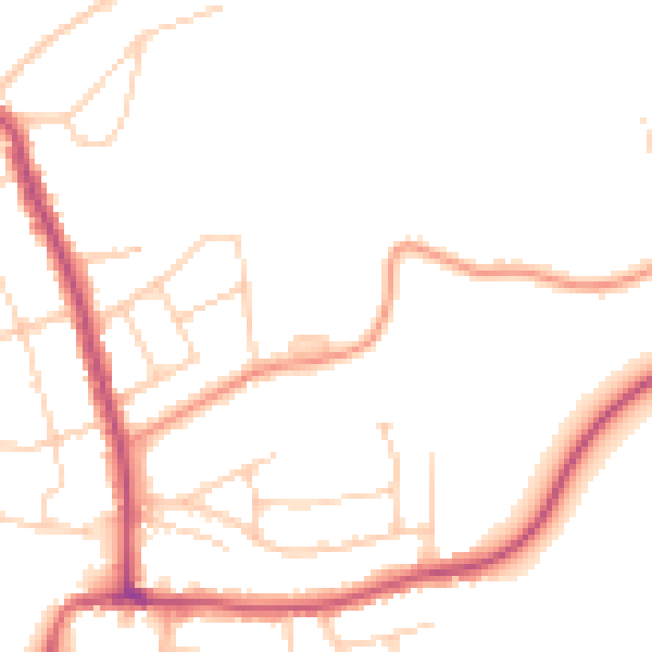 Daytime road noise heatmap for SS7 1PD
