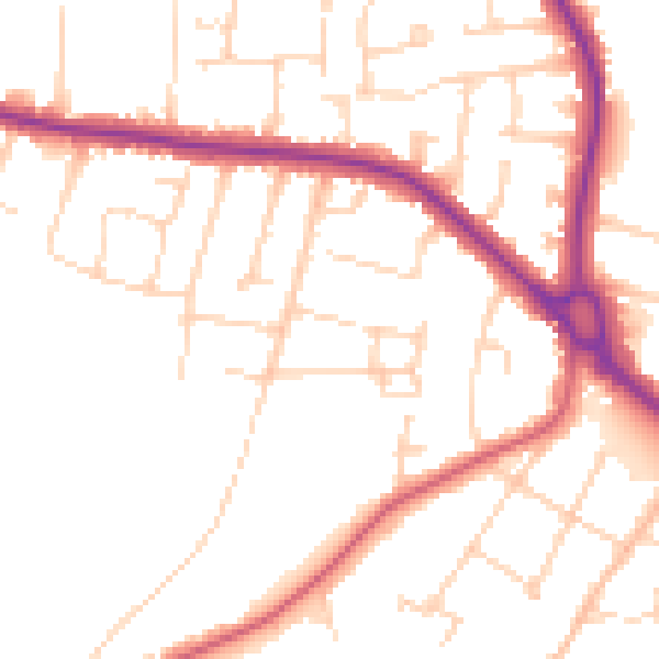Daytime road noise heatmap for SS7 1RP