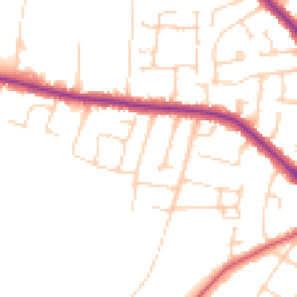 Daytime road noise heatmap for SS7 1SS