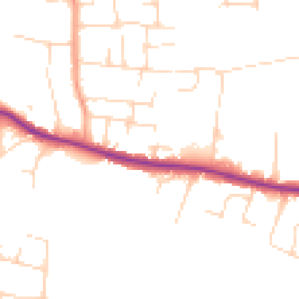 Daytime road noise heatmap for SS7 1UE