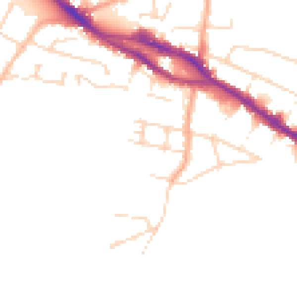 Daytime road noise heatmap for SS7 2AH