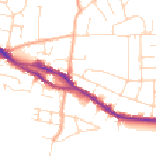 Daytime road noise heatmap for SS7 2DG