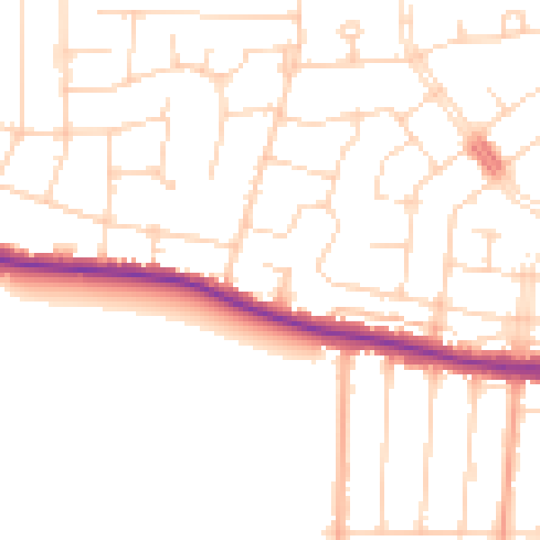 Daytime road noise heatmap for SS7 2EG