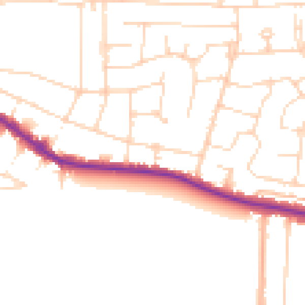 Daytime road noise heatmap for SS7 2EU