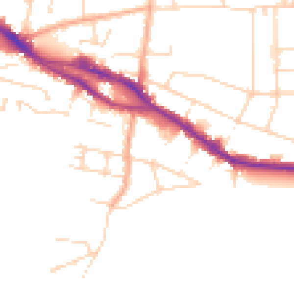 Daytime road noise heatmap for SS7 2FA