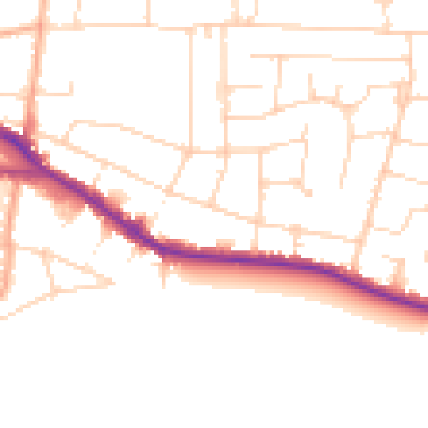 Daytime road noise heatmap for SS7 2HA