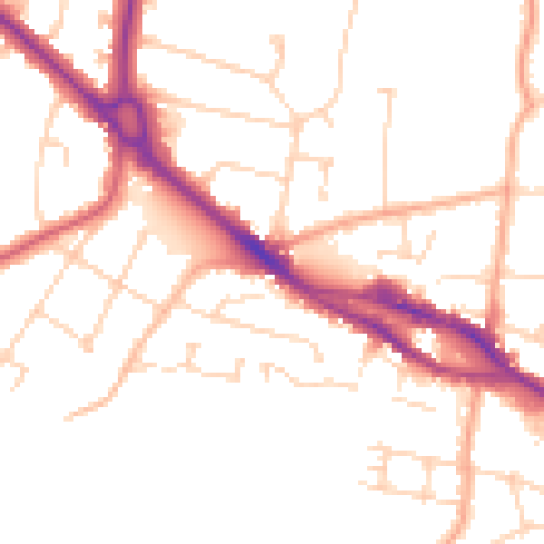 Daytime road noise heatmap for SS7 2PG