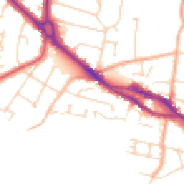 Daytime road noise heatmap for SS7 2PN