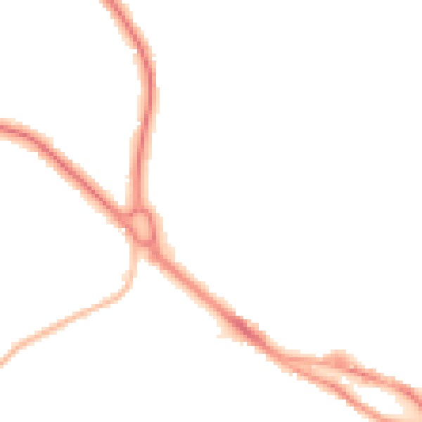 Night-time road noise heatmap for SS7 2RR