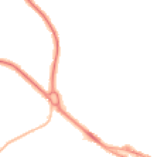 Night-time road noise heatmap for SS7 2SB