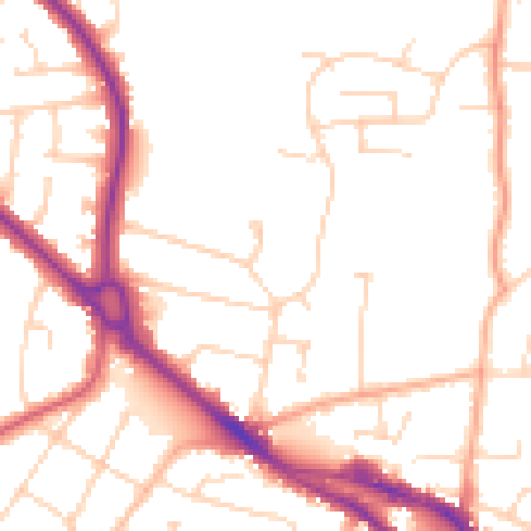 Daytime road noise heatmap for SS7 2SU