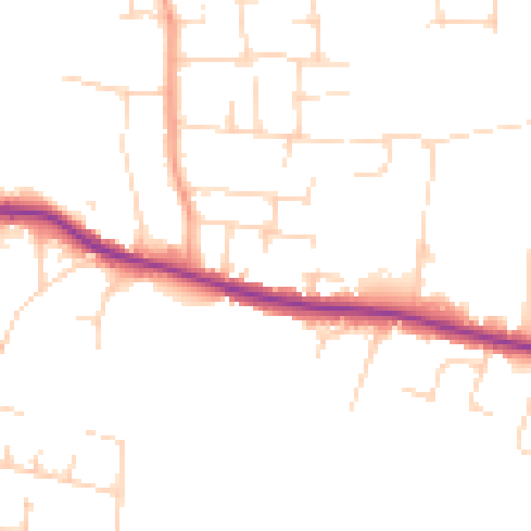 Daytime road noise heatmap for SS7 3AJ