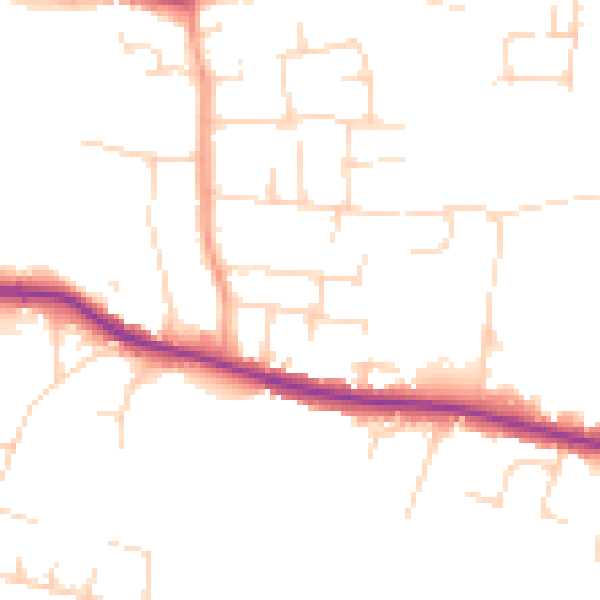 Daytime road noise heatmap for SS7 3AQ