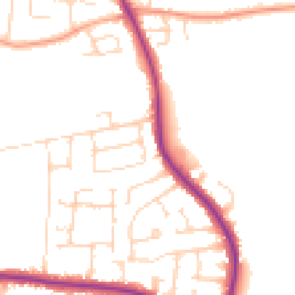 Daytime road noise heatmap for SS7 3DW