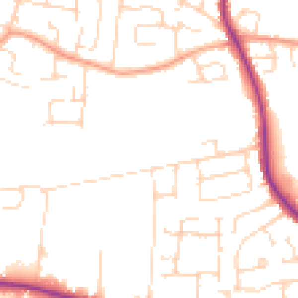 Daytime road noise heatmap for SS7 3FL