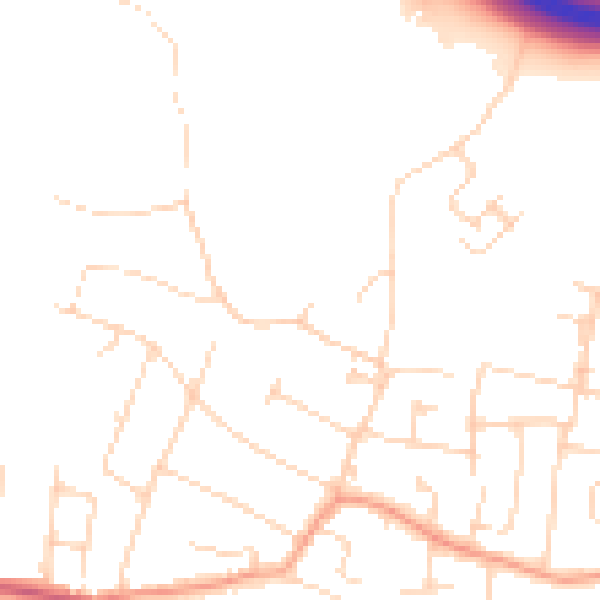 Daytime road noise heatmap for SS7 3LY