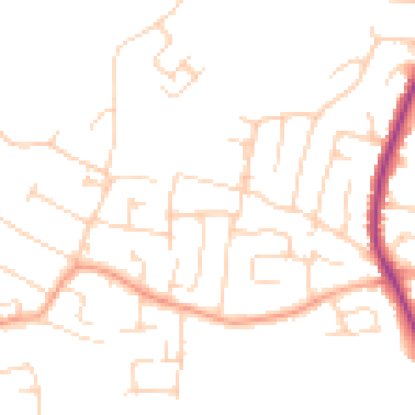 Daytime road noise heatmap for SS7 3RA