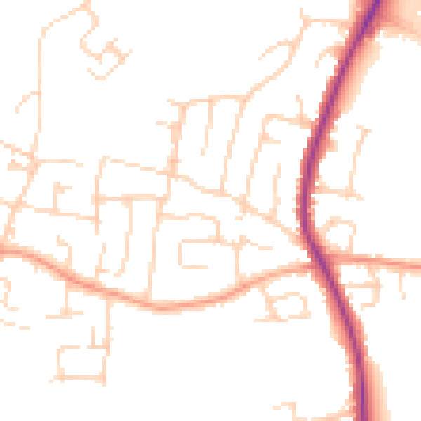Daytime road noise heatmap for SS7 3RG