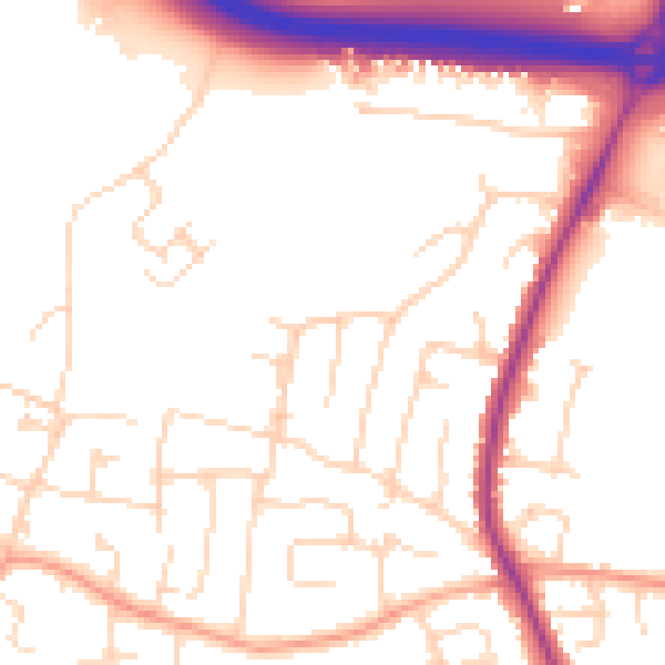Daytime road noise heatmap for SS7 3SB