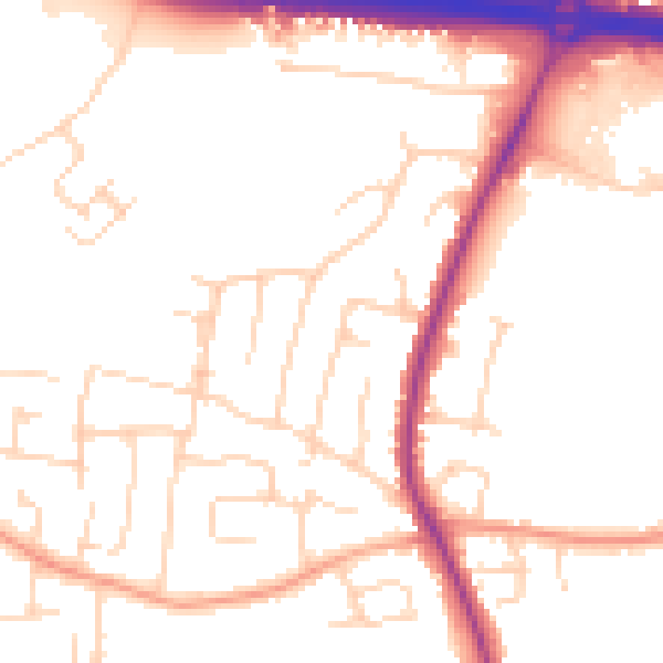 Daytime road noise heatmap for SS7 3TE