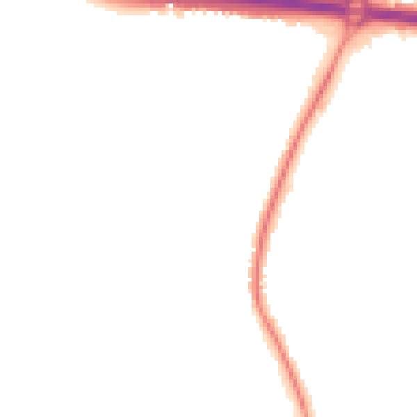 Night-time road noise heatmap for SS7 3TE