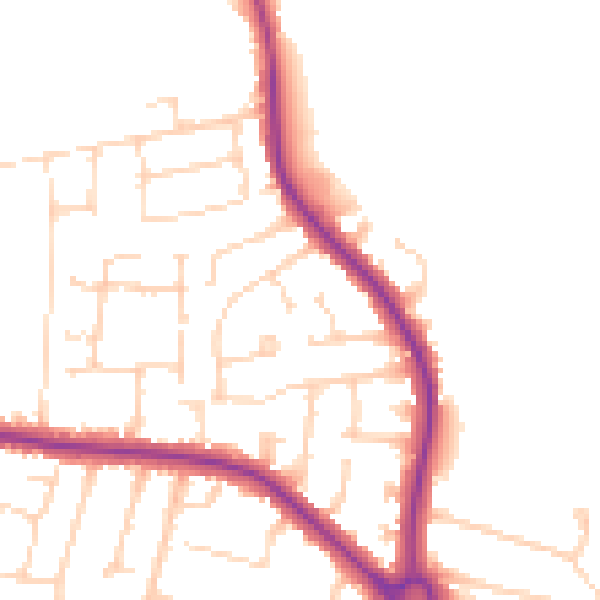 Daytime road noise heatmap for SS7 3XT