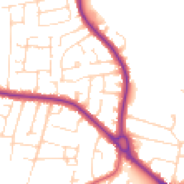 Daytime road noise heatmap for SS7 3YX