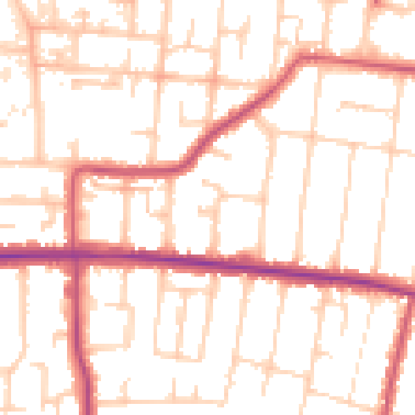 Daytime road noise heatmap for SS7 4BD