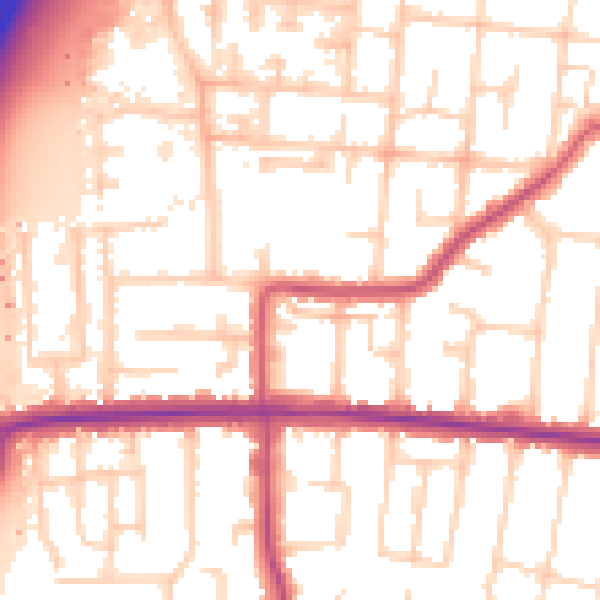 Daytime road noise heatmap for SS7 4BW