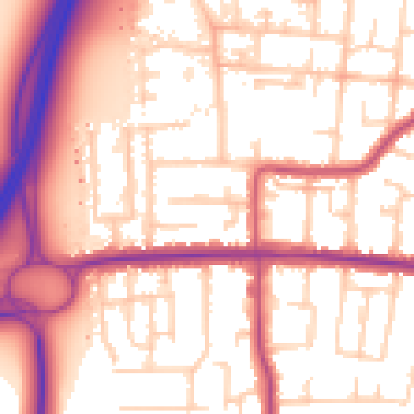 Daytime road noise heatmap for SS7 4DA