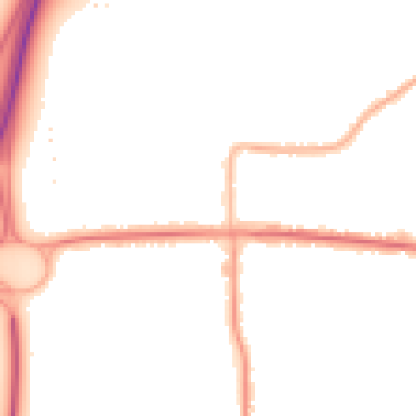 Night-time road noise heatmap for SS7 4DZ