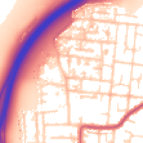 Daytime road noise heatmap for SS7 4EG