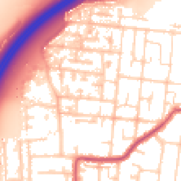 Daytime road noise heatmap for SS7 4EH