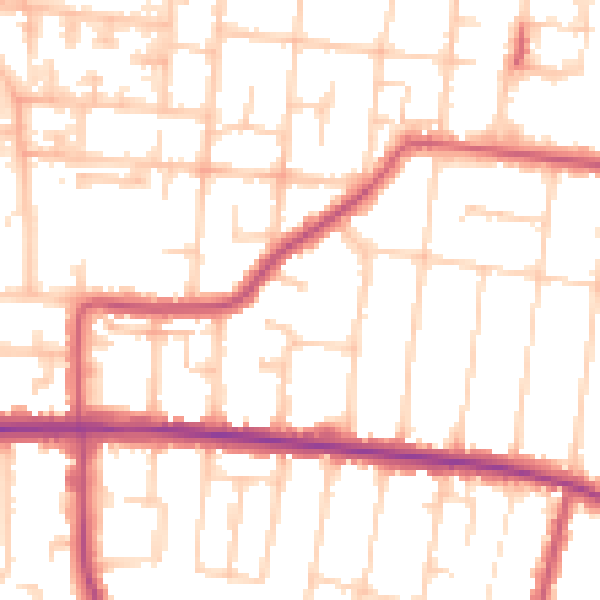 Daytime road noise heatmap for SS7 4ET