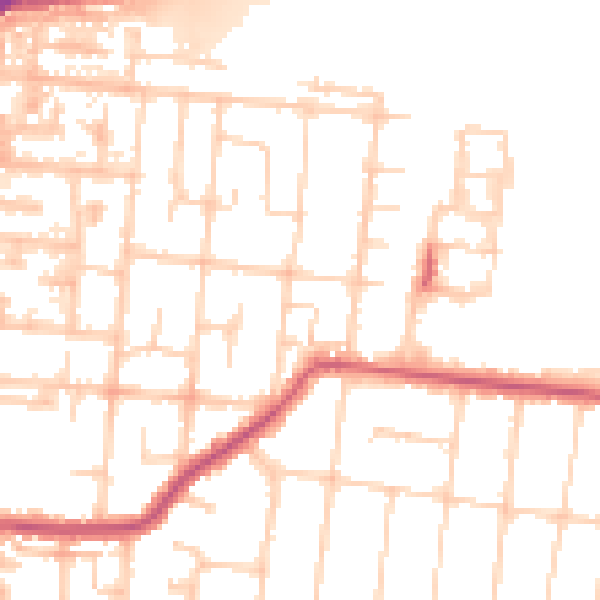 Daytime road noise heatmap for SS7 4HL