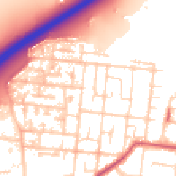 Daytime road noise heatmap for SS7 4JR