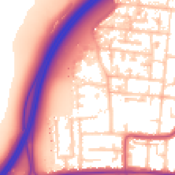 Daytime road noise heatmap for SS7 4LT