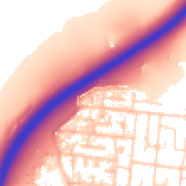 Daytime road noise heatmap for SS7 4NP